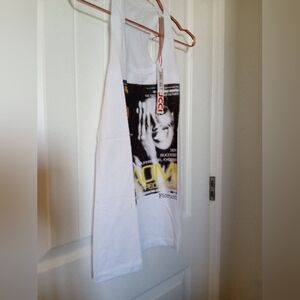 White Graphic Tank Top